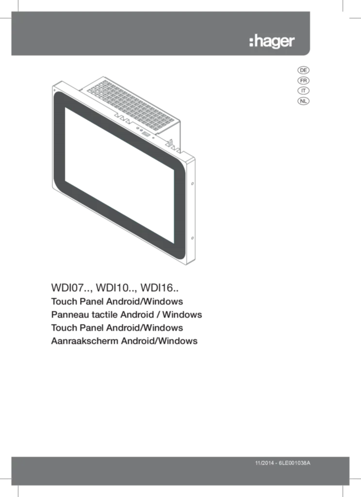 Afbeelding Installatiehandleiding fr-FR, de-DE, it-IT, nl-NL 2014-08-14 | Hager Nederland