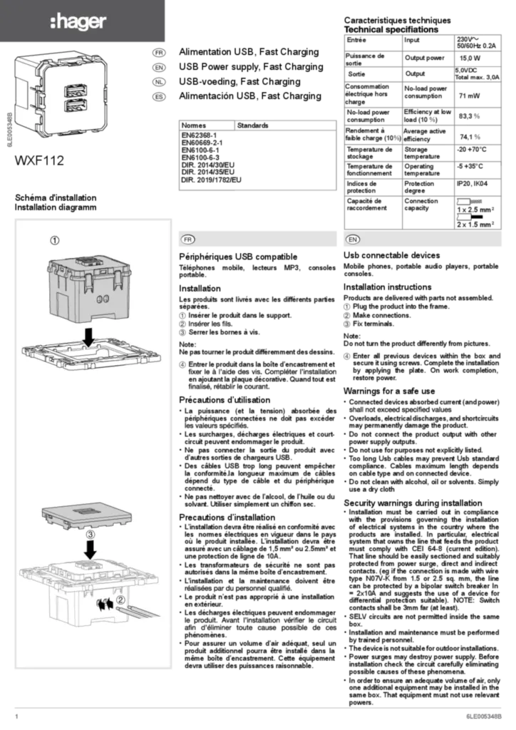 Imagen Manual de instalación en-GB, es-ES, fr-FR, nl-NL 2020-04-28 | Hager España