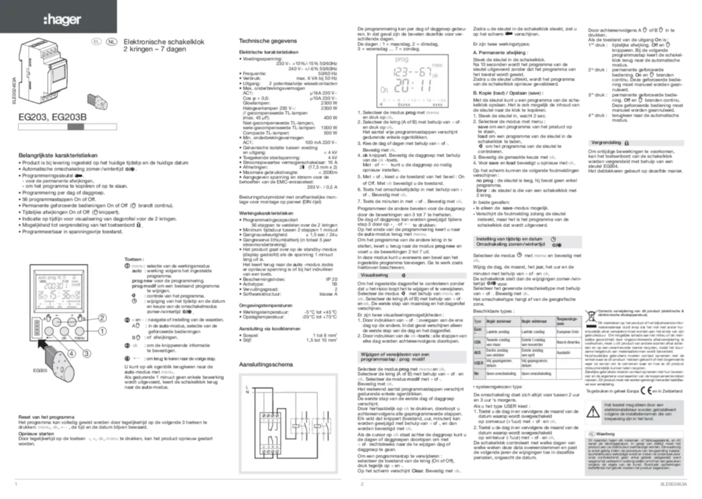 Afbeelding Installatiehandleiding el-GR, nl-NL 2020-01-01 | Hager Belgium