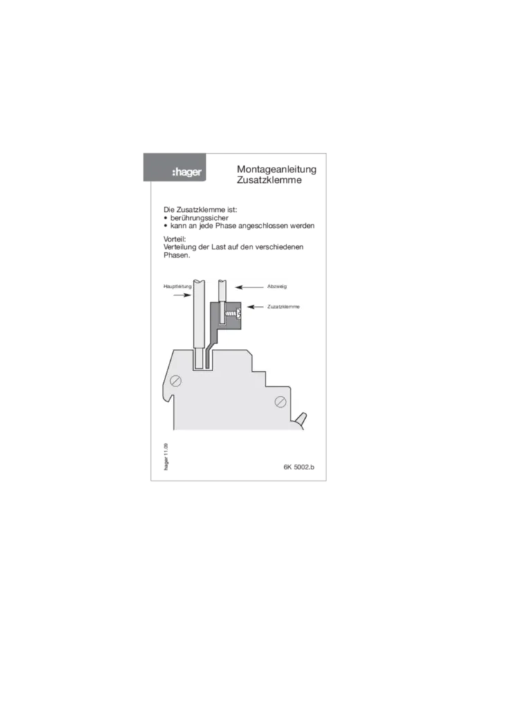 Bild Montageanleitung für SH363K - Kompaktschalter 63A 3 Schließer 400V AC (DE, Stand: 12.2009) | Hager Deutschland