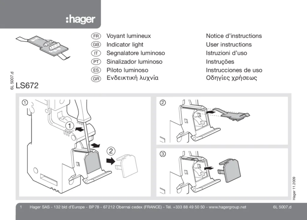 Image Voyant lumineux LS 672 pour coupe-circuit | Hager France