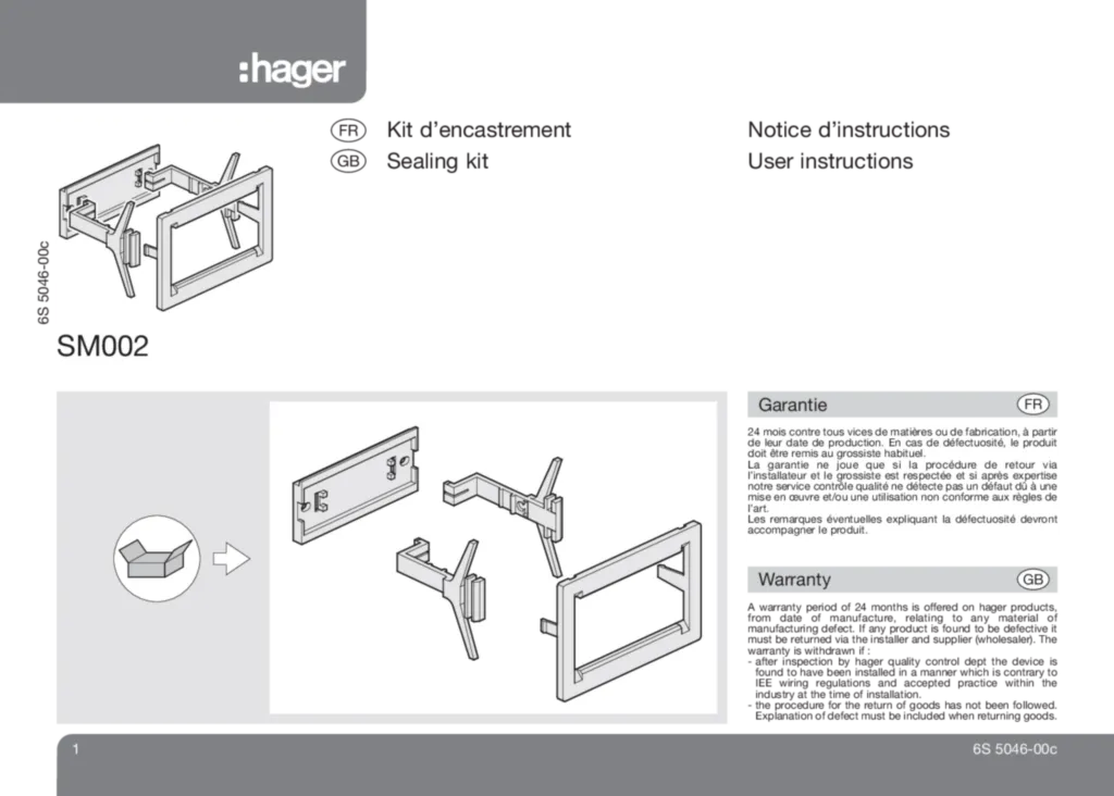 Image Kit d'encastrement  SM002 | Hager Suisse