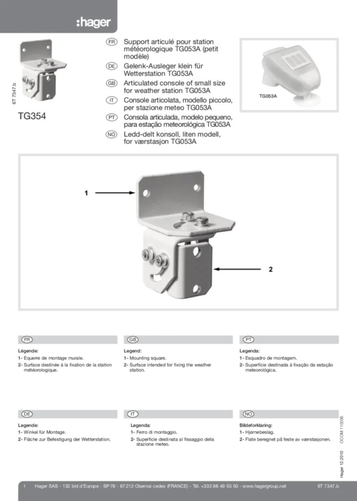 Εικόνα Installation manual en-GB, fr-FR, de-DE, it-IT, nn-NO, pl-PL, pt-PT 2020-01-01 | Hager