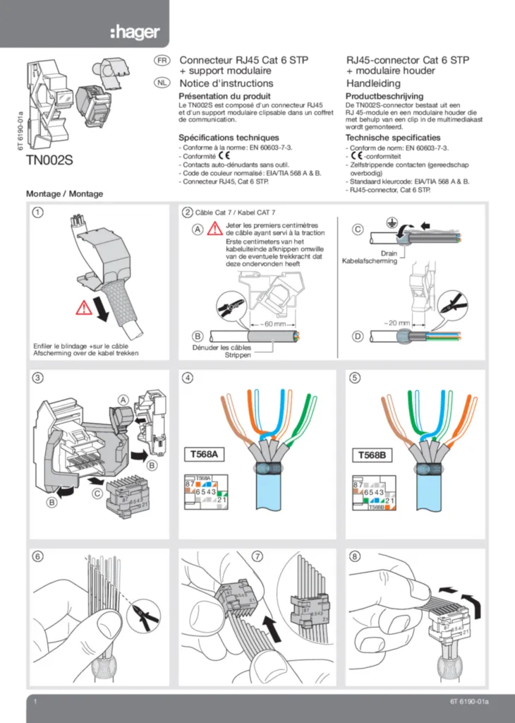 Afbeelding Installatiehandleiding fr-FR, nl-NL 2020-01-01 | Hager Belgium