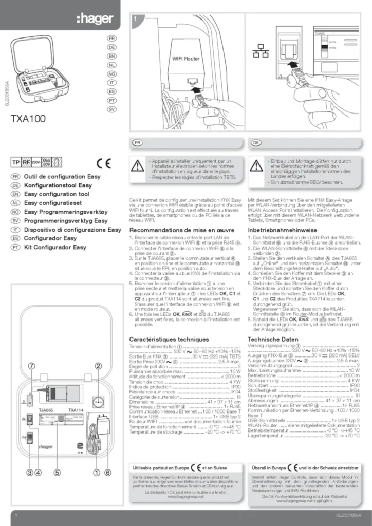 Image Notice outil de configuration Easy TXA100 | Hager France