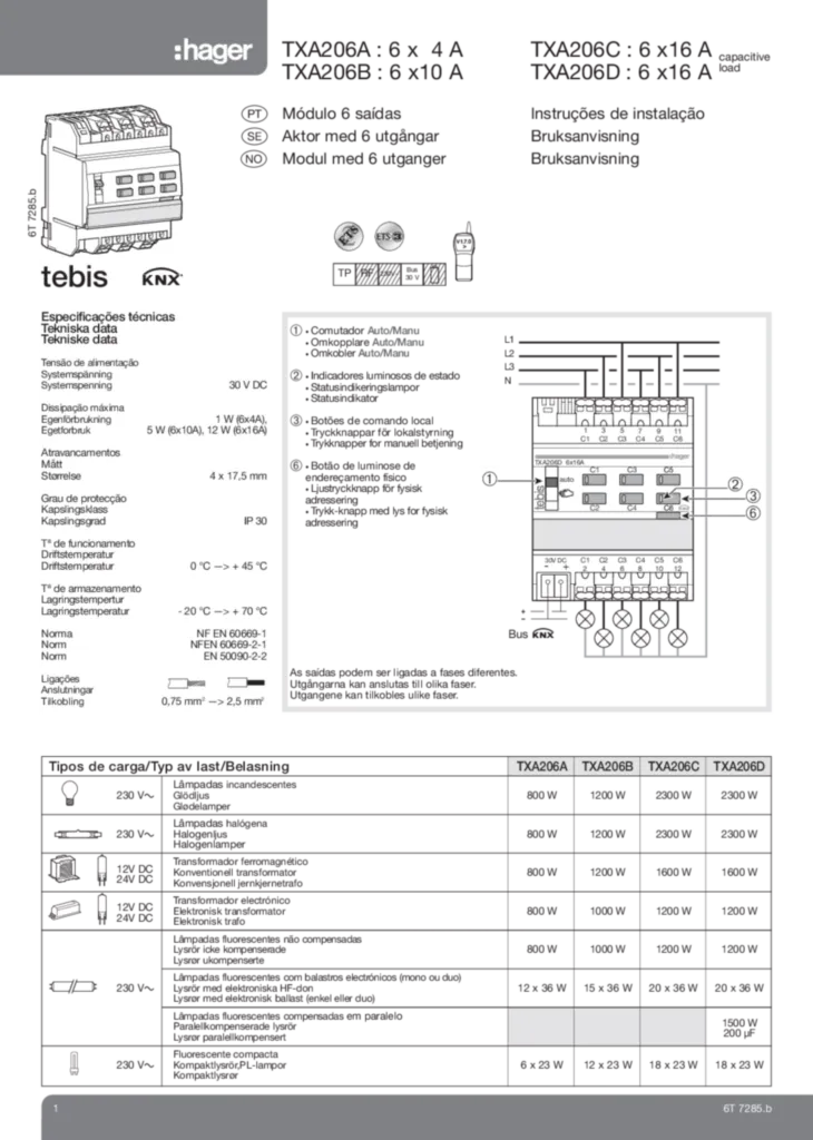 Imagem Manual de instalação es-ES, nn-NO, pt-PT 2020-01-01 | Hager Portugal