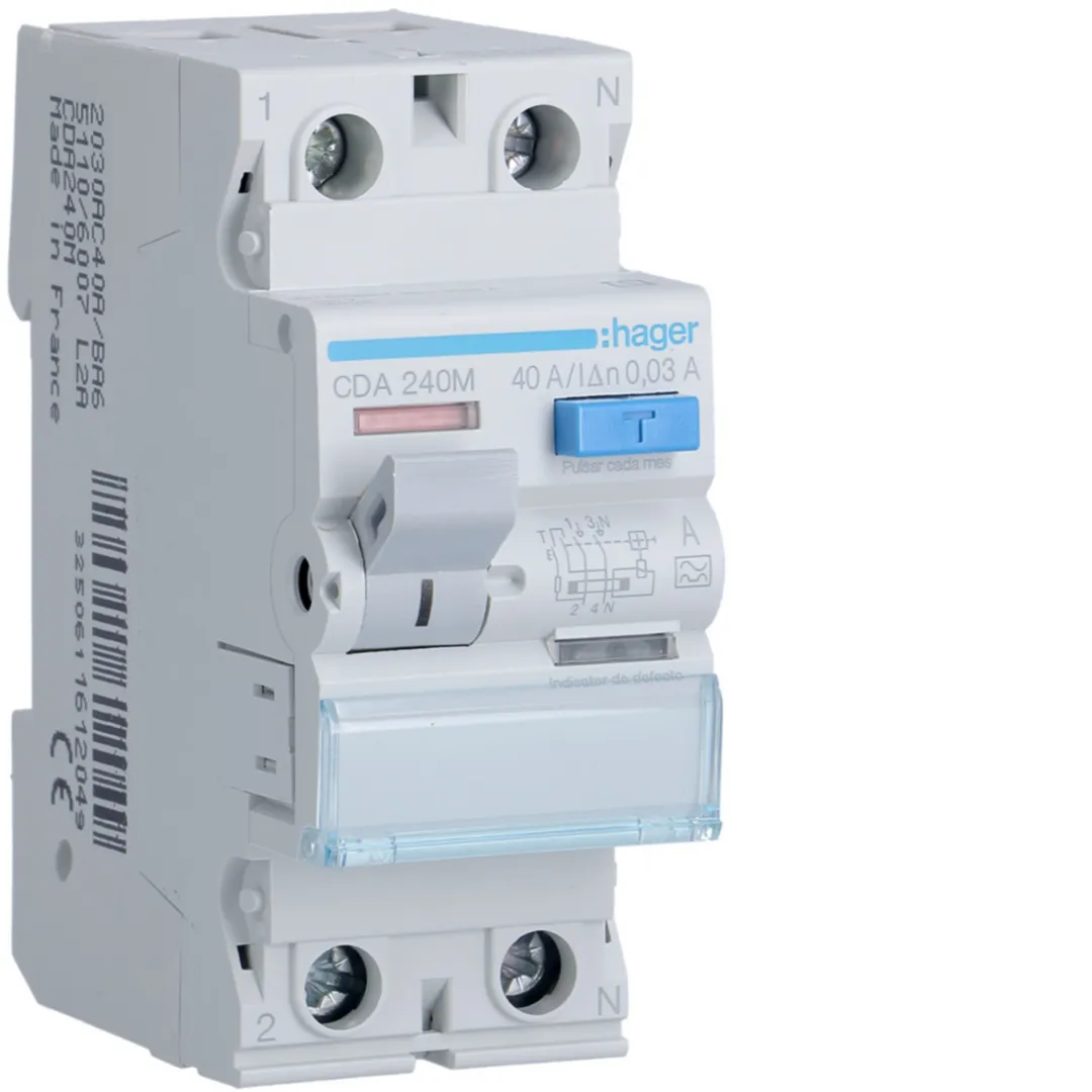 CDA240M - Interruptor diferencial 2P 40A 30mA tipo A