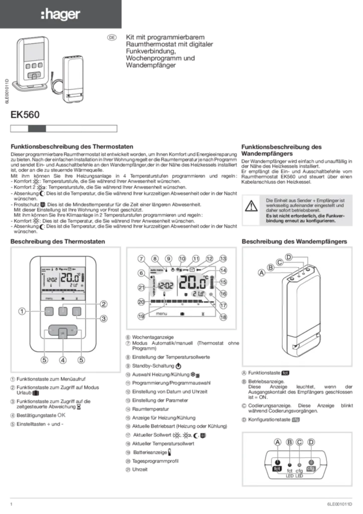 Immagine Manuale di installazione de-DE 2010-06-07 | Hager Italia