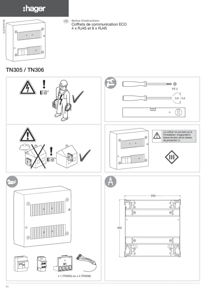 Image Notice 6LE002953B_TN305-306_Q_FR | Hager France