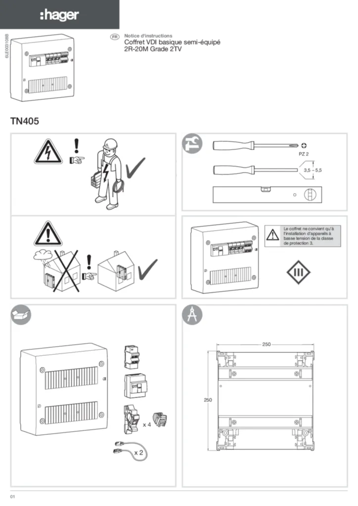 Image Notice 6LE003108B_TN405_Q_FR | Hager France