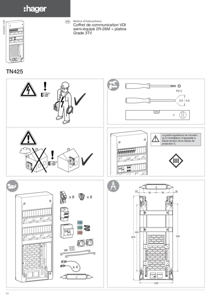 Image Notice 6LE003110B_TN425_Q_FR | Hager France