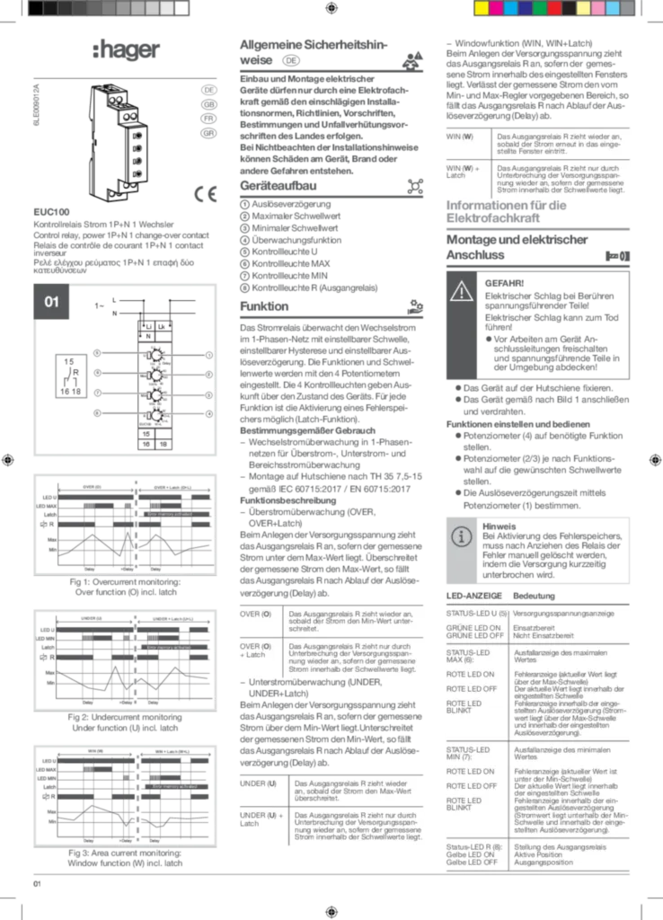 Image Notice EUC100 FR-EN-DE-EL | Hager France