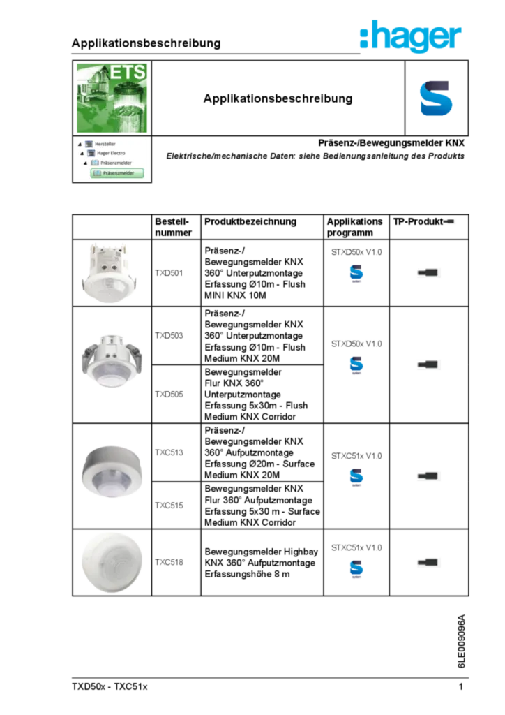 Bild Applikationsbeschreibung ETS für KNX Präsenz-/Bewegungsmelder TXD50x-TXC51x_6LE009096A (DE, 2022-09) | Hager Deutschland