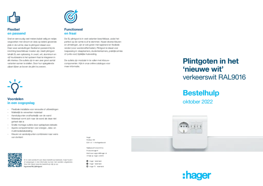 Afbeelding Bestelhulp SL plintgoot RAL9016 - kabelmanagement | Hager Nederland