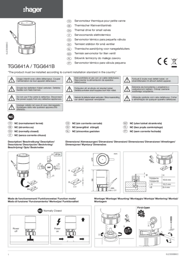 Image Mode d'emploi en-GB, es-ES, fr-FR, de-DE, it-IT, nl-NL, nn-NO, pl-PL, pt-PT, sv-SE 2022-11-03 | Hager Suisse