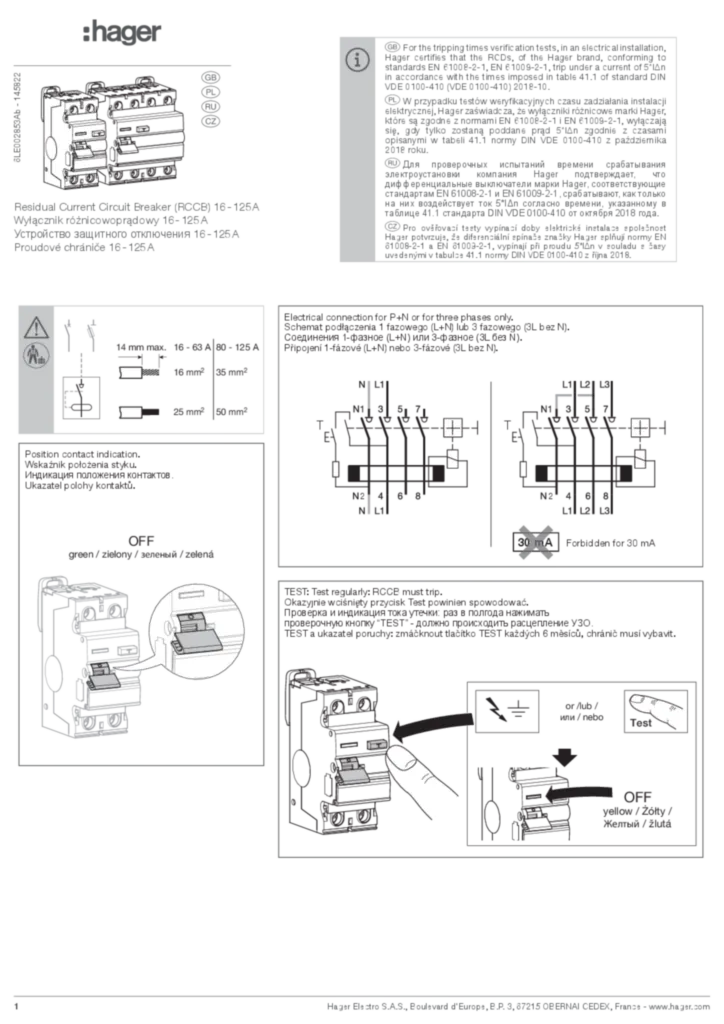 Zdjęcie Instrukcja montażu cs-CZ, en-GB, pl-PL, ru-RU 2023-01-13 | Hager Polska