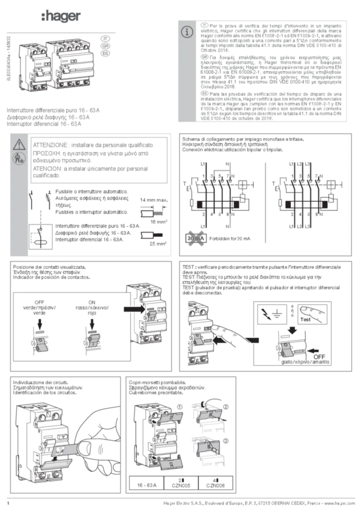 Imagen Manual de instalación es-ES, el-GR, it-IT 2023-01-13 | Hager España