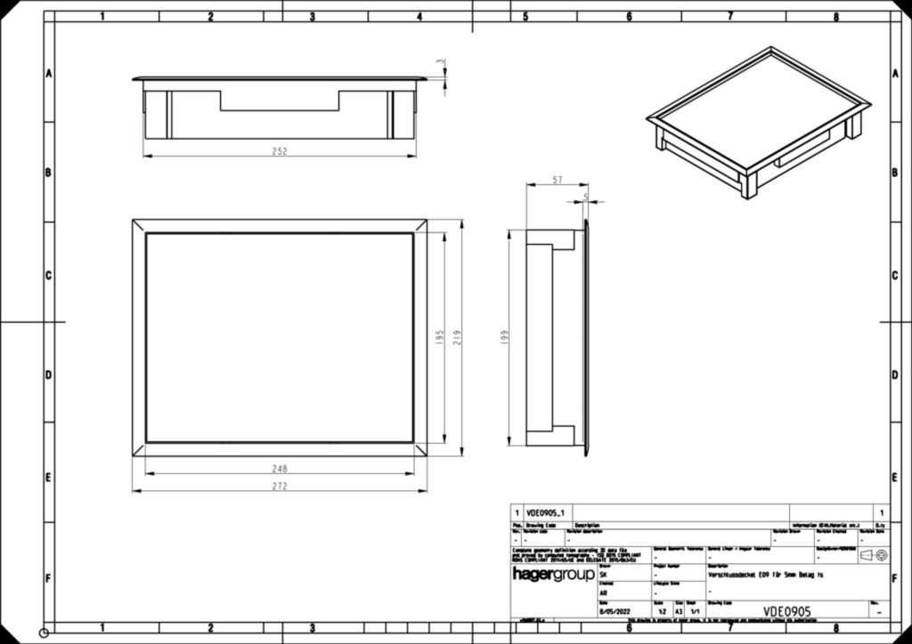 Bild Technical Drawing of VDE0905 | Hager Deutschland