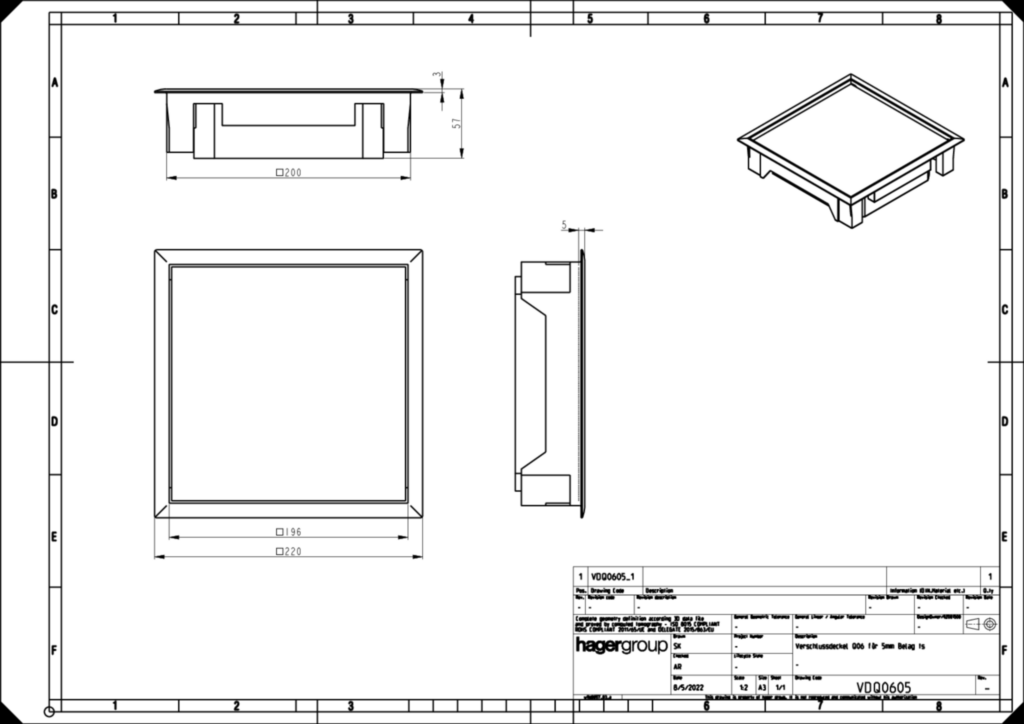 Bild Technical Drawing of VDQ0605 | Hager Deutschland