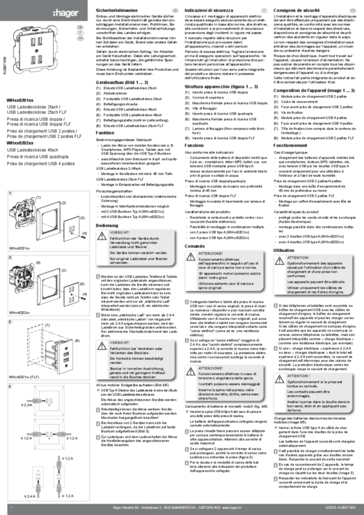 Image Mode d'emploi fr-FR, de-DE, it-IT 2022-11-17 | Hager Suisse