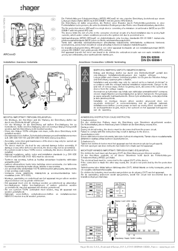 Afbeelding Installatiehandleiding en-GB, fi-FI, de-DE, nl-NL 2023-05-30 | Hager Nederland
