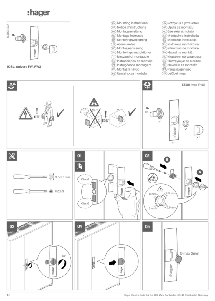 Bild Montageanleitung International 2023-07-05 | Hager Deutschland