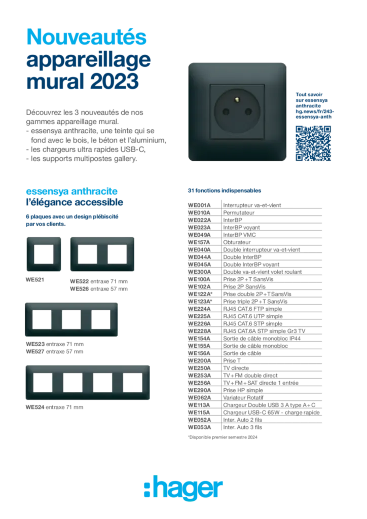 Image Nouveautés appareillage mural 2023 | Hager France
