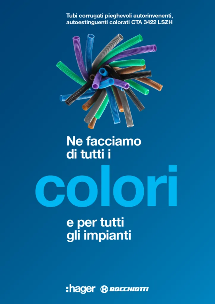 Immagine Tubi corrugati pieghevoli autorinvenenti, autoestinguenti colorati CTA 3422 LSZH | Hager Italia