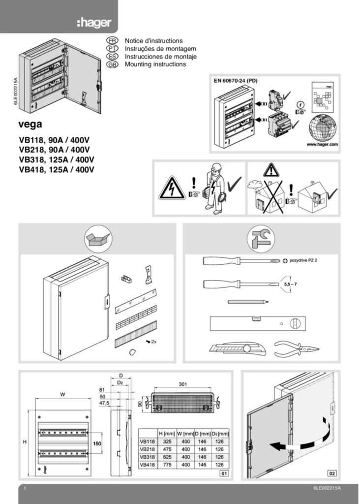 Imagem Manual de instalação fr-FR, pt-PT, es-ES, en-GB 2023-12-15 | Hager Portugal