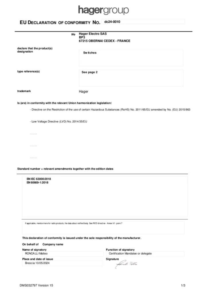 Image Déclaration de conformité en-GB 2024-05-10 | Hager France