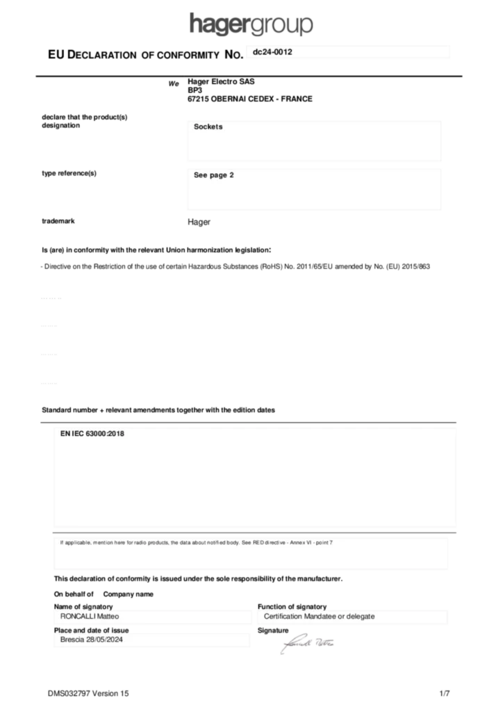 Image Déclaration de conformité en-GB 2024-05-28 | Hager France