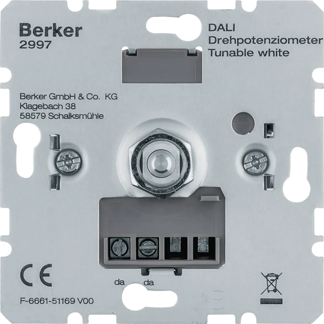 2997 - DALI Drehpotenziometer Tunable white, Softrastung, Lichtsteuerung