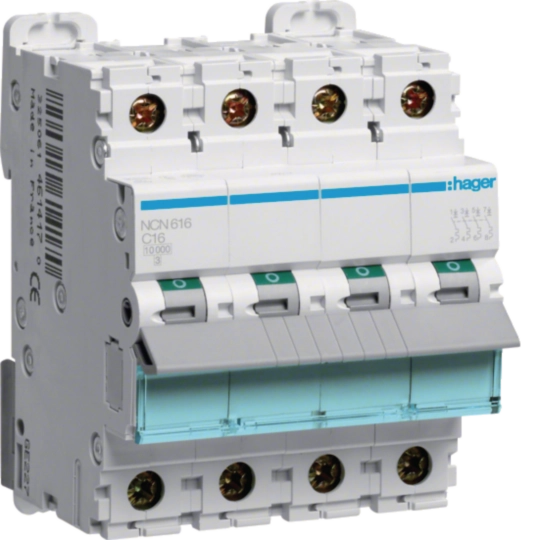 NCN616 - Leitungsschutzschalter 3P+N 10kA/15kA C-16A 4M