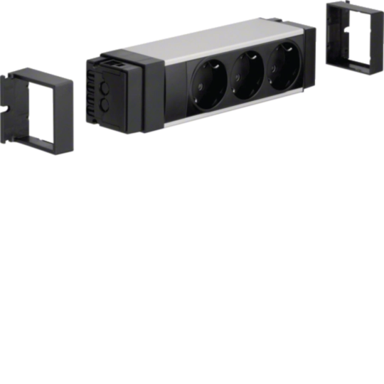 NRS0003B00 - Anschlussblock 3 Steckdosen Klemmtechnik Aluminium eloxiert