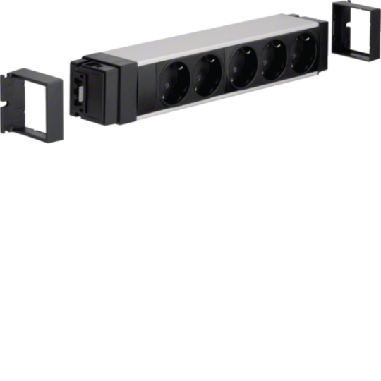 NRS0005D00 - Anschlussblock 5 Steckdosen Stecktechnik Wago Aluminium eloxiert