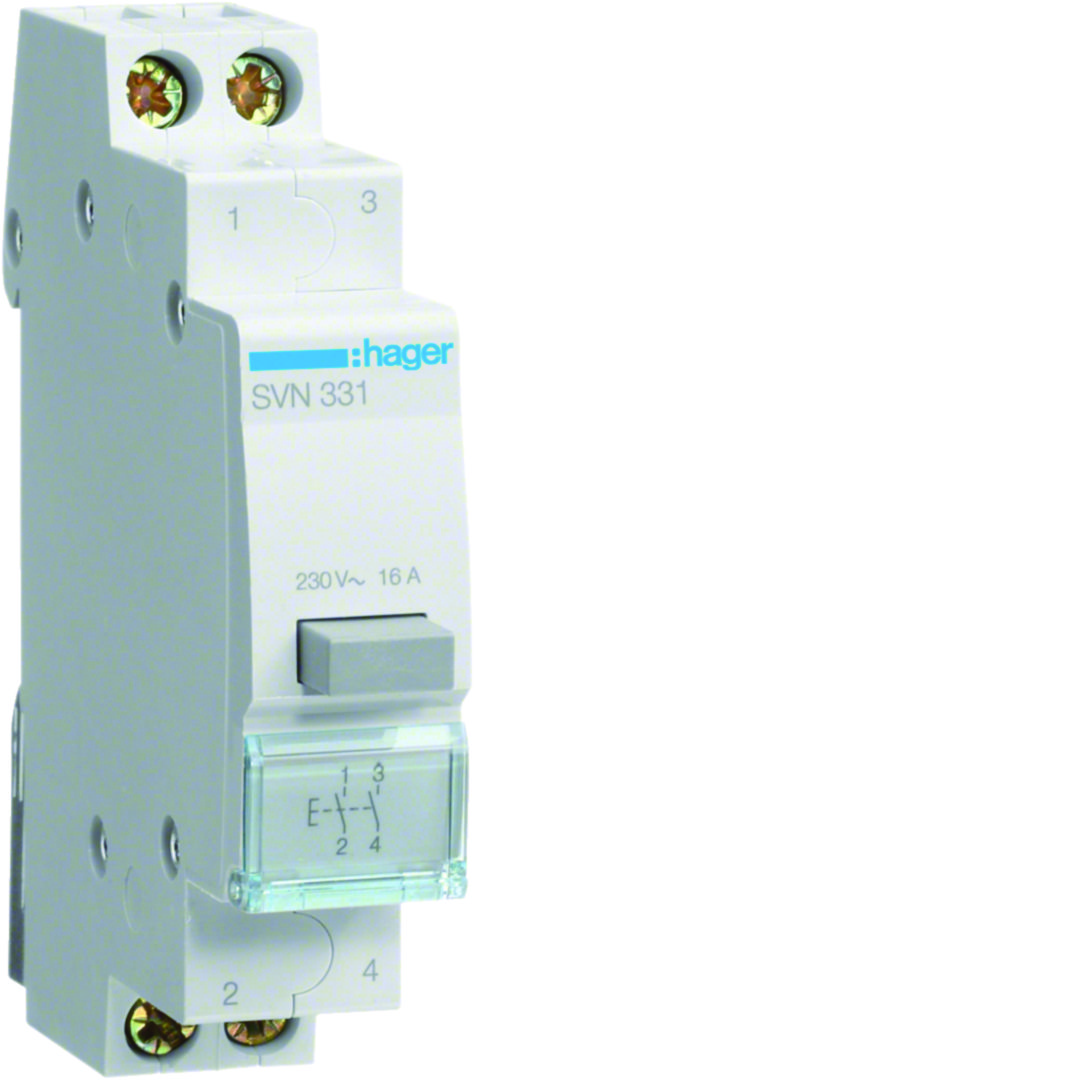 Nyomógomb sorolható 2z 16A 230V/ AC szürke 1M SVN Hager