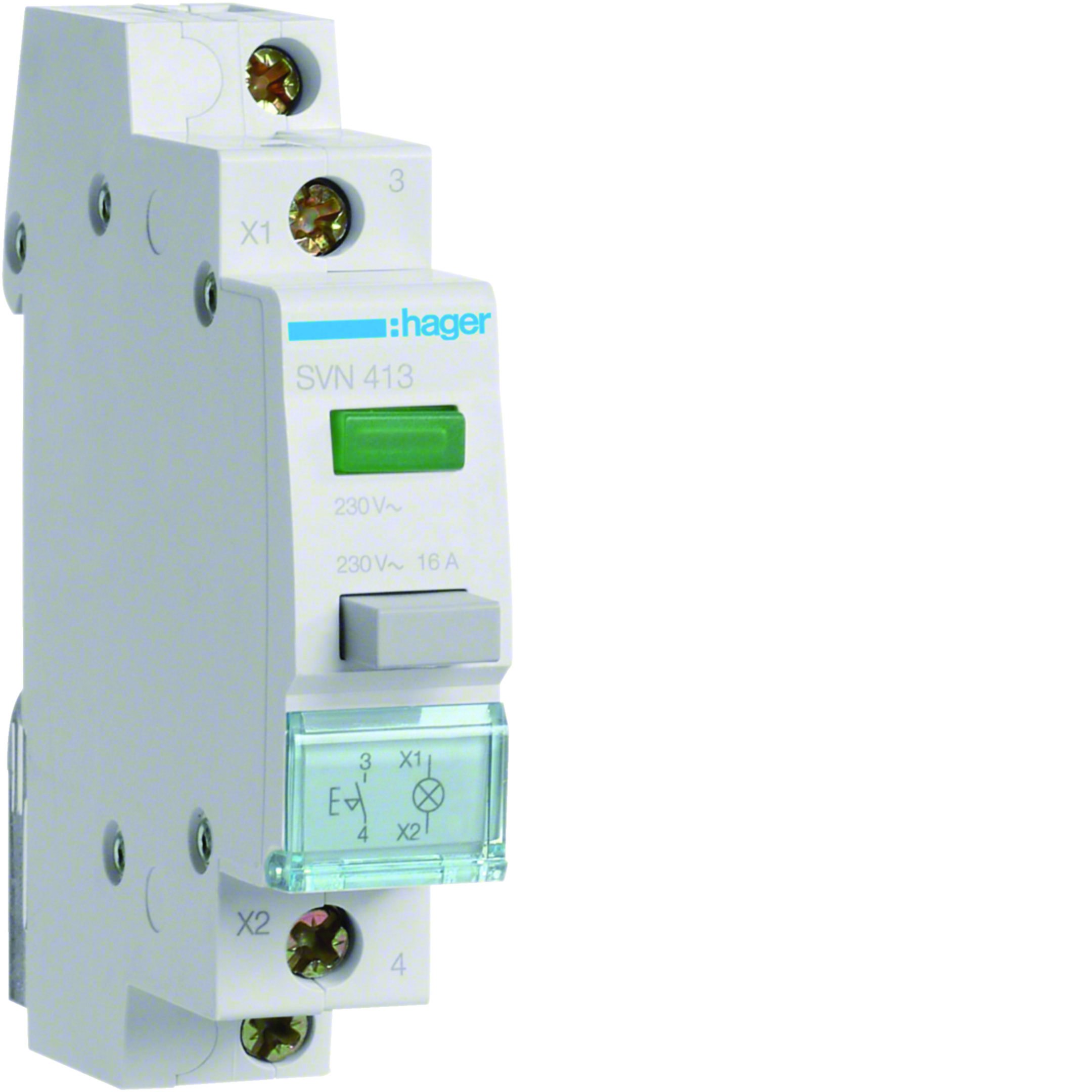 1 PULSANTE LUMINOSO VERDE A RITENUTA 1NA 1M