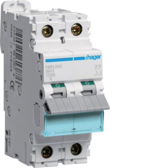 NBN263 - Leitungsschutzschalter 2 polig 10kA/15kA B-63A 2M