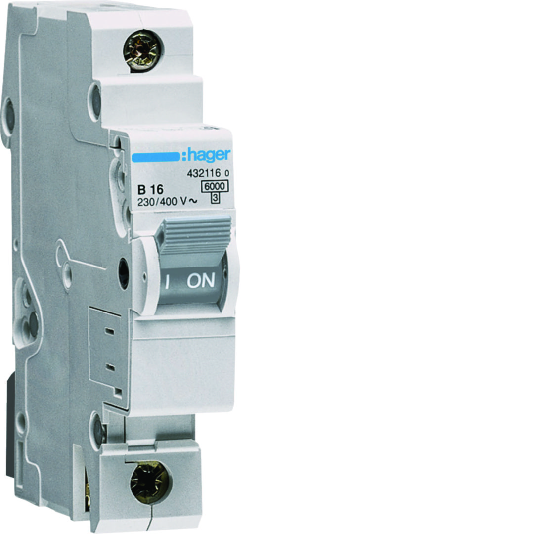 Kismegszakító 1P 16A B-jelleg 230V AC 4.5kA/60898 MX Hager