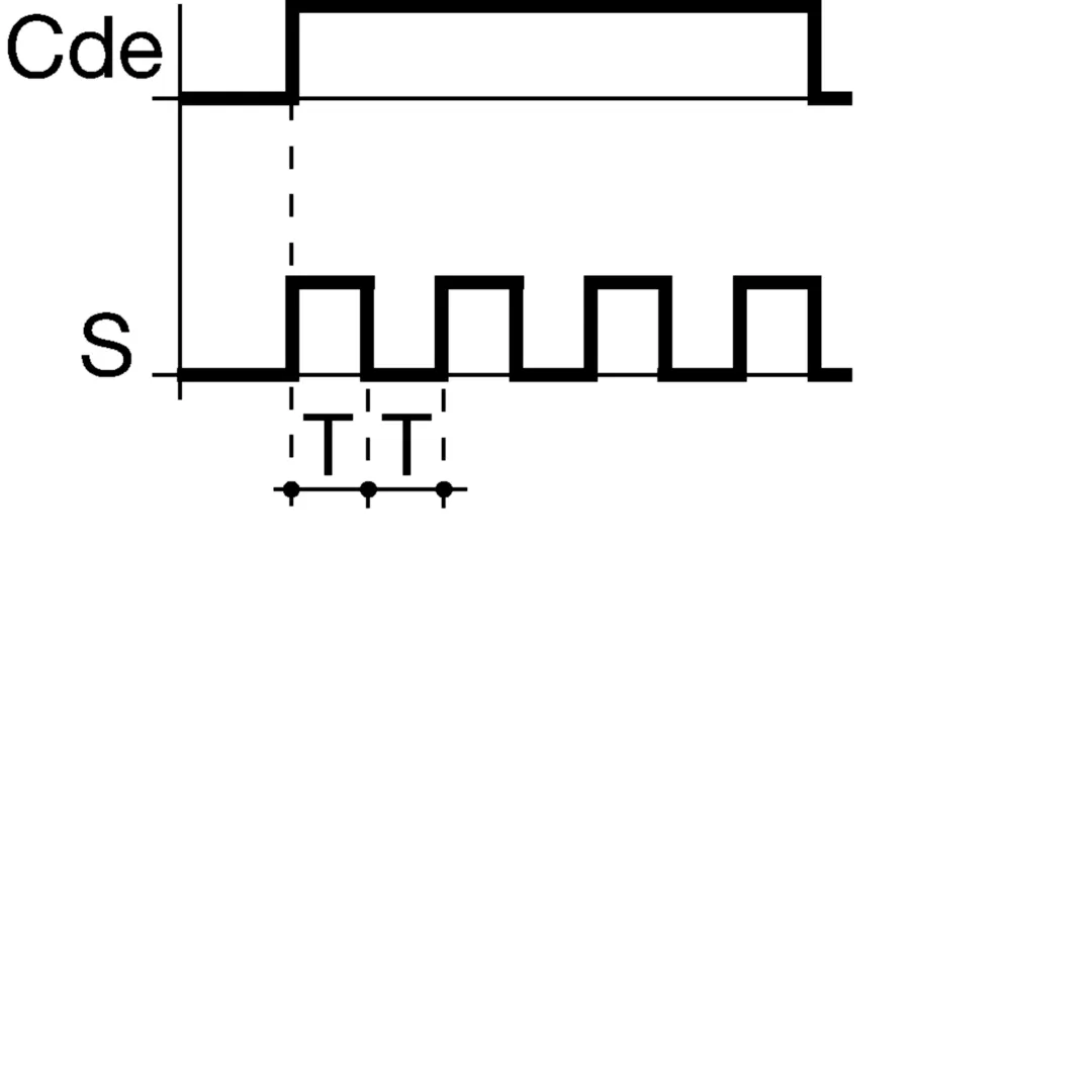 EZN005 - Symmetriskt blinkrelä  1 växlande kontakt (potentialfri),  10 A - 230 V AC.
