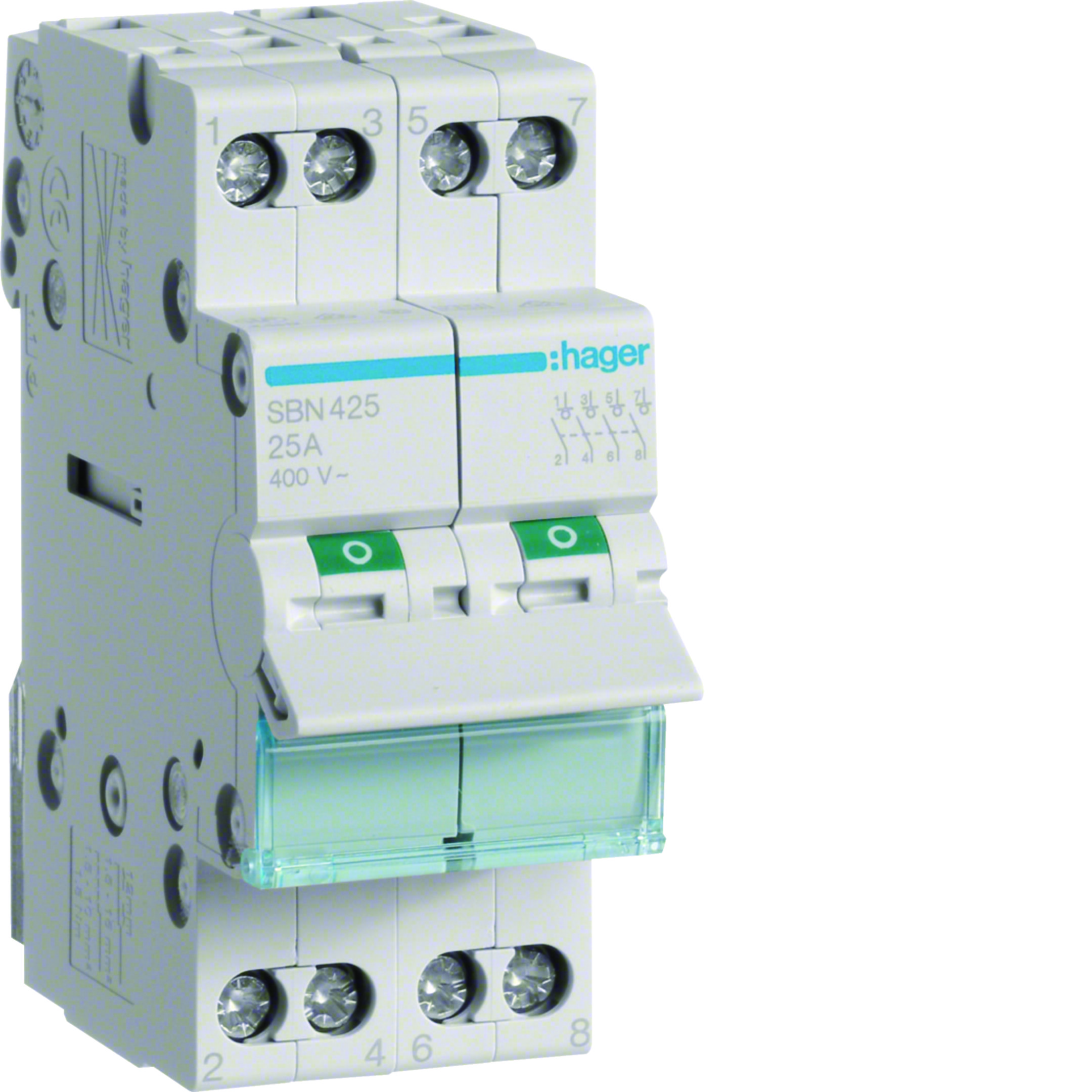 INTERRUTTORE NON AUT 4 POLI 25A 2 MOD