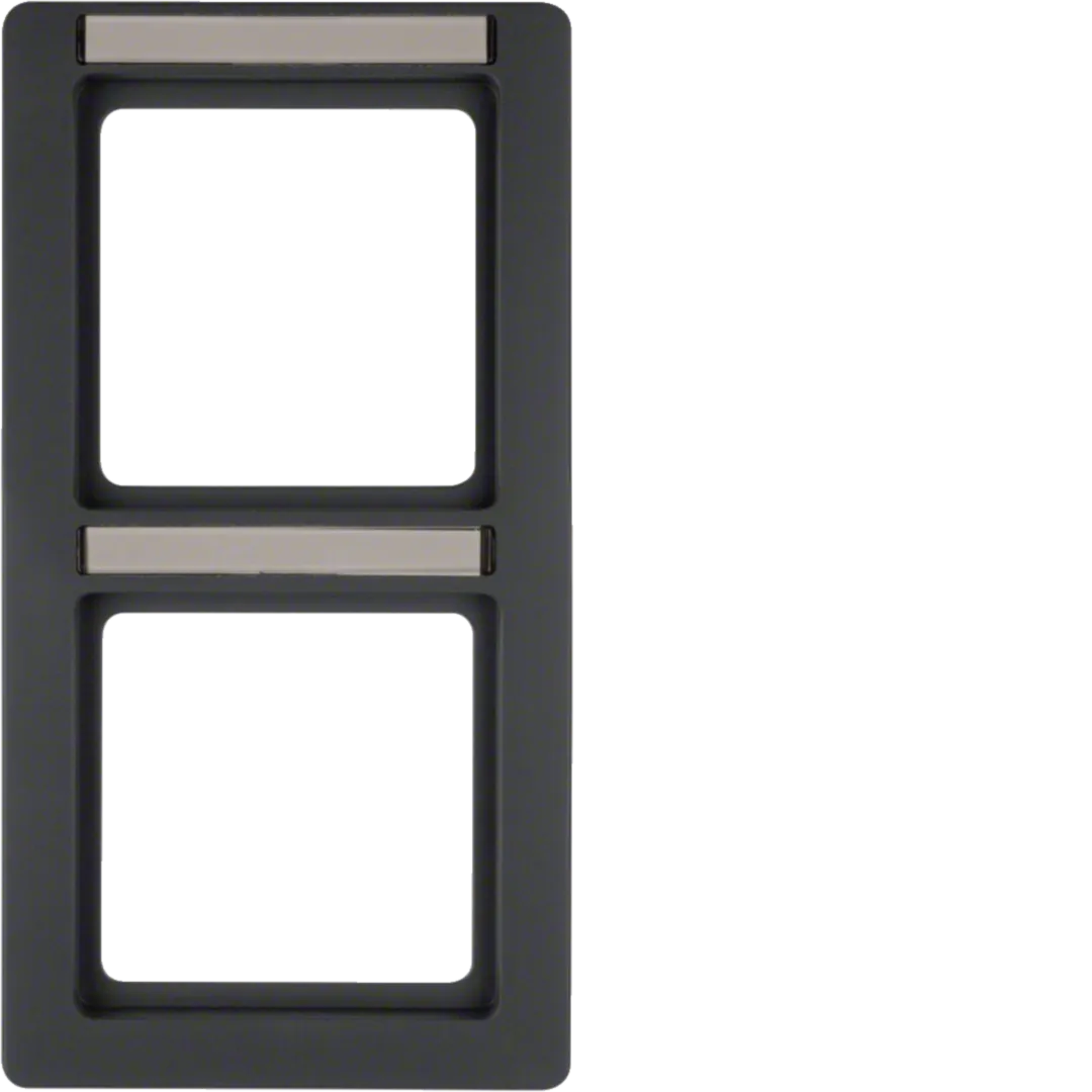 10126016 - Ram 2-fack, Plast, Antracit, Q.1, vertikalt montage, märkfönster för P-touch 6mm