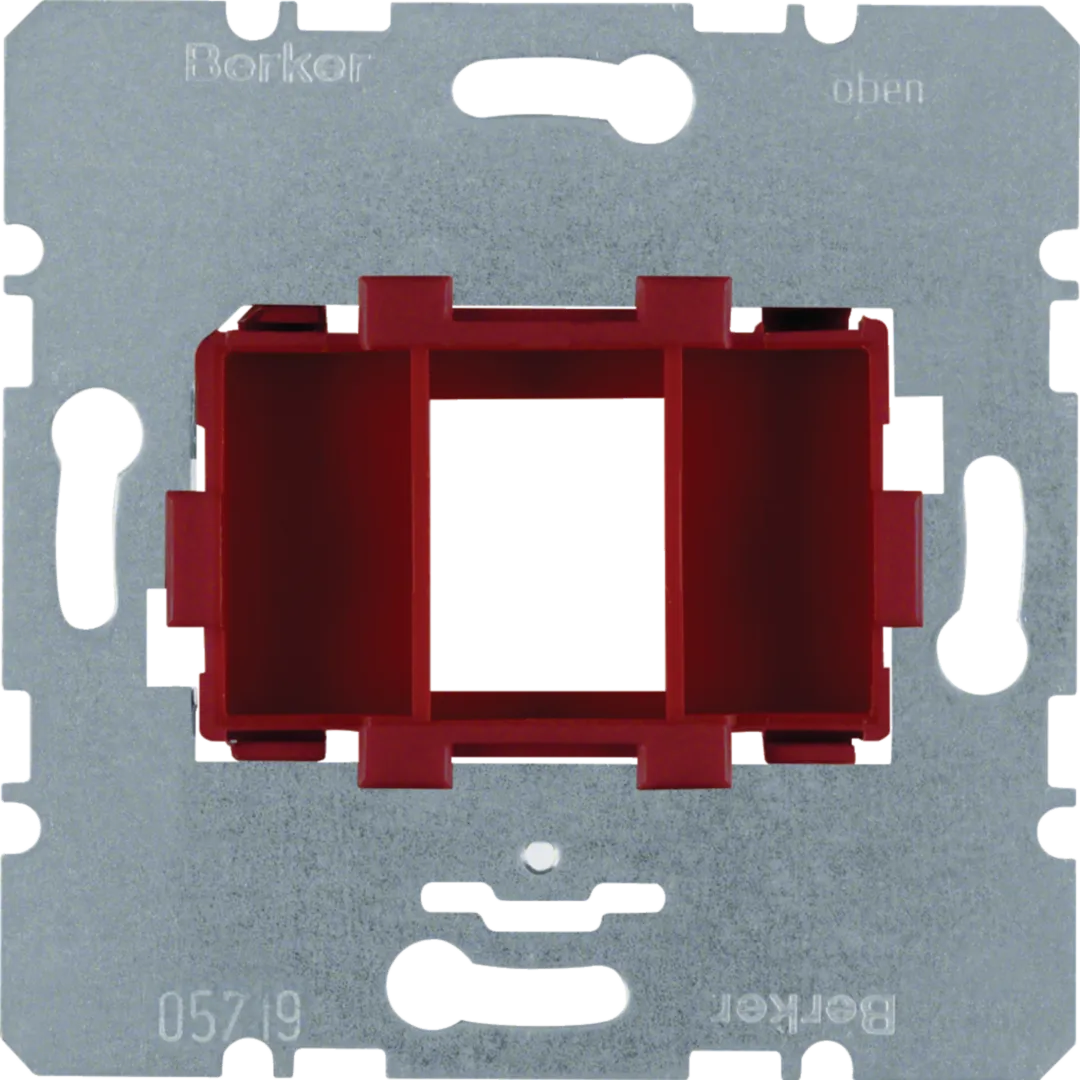 454001 - Draagplaat modulaire jacks, 1-v, rode houder (15,5 x 19,5 mm)