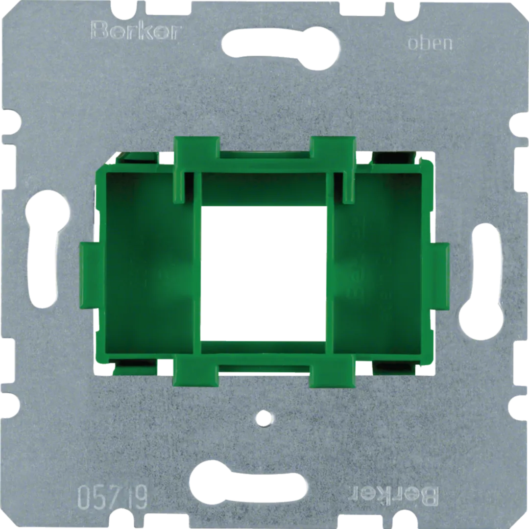 454004 - Tragplatte mit grüner Aufnahme 1fach Modul-Einsätze