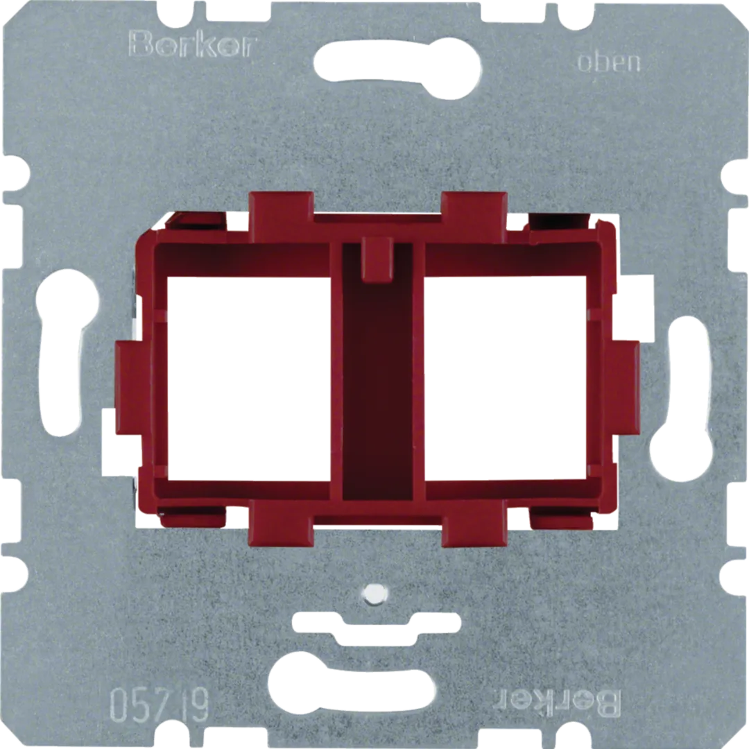 454101 - Draagplaat modulaire jacks, 2-v, rode houder (15,5 x 19,5 mm)