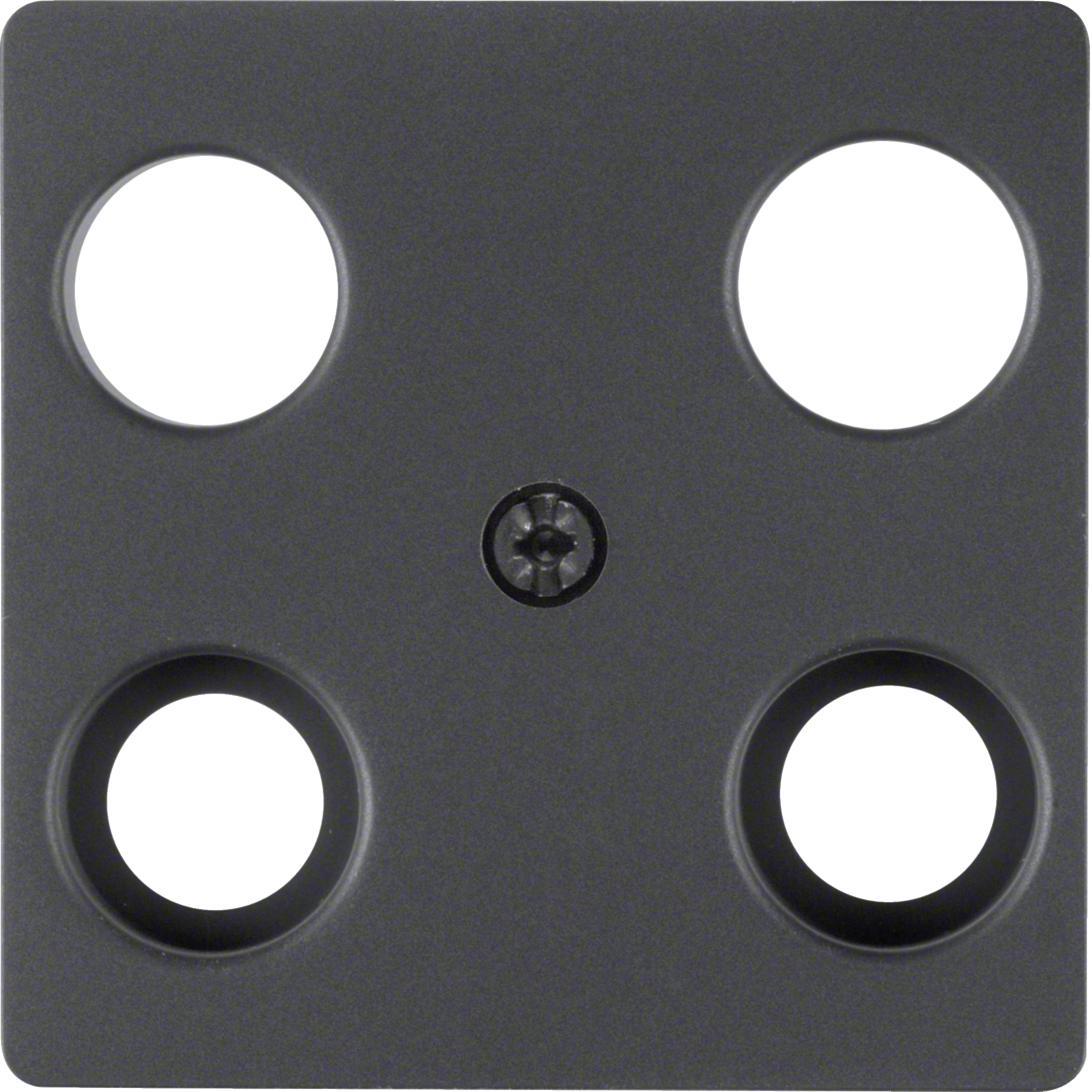 14831606 - Centraalplaat antenne 4x uitsparing (Hirschmann), antraciet mat