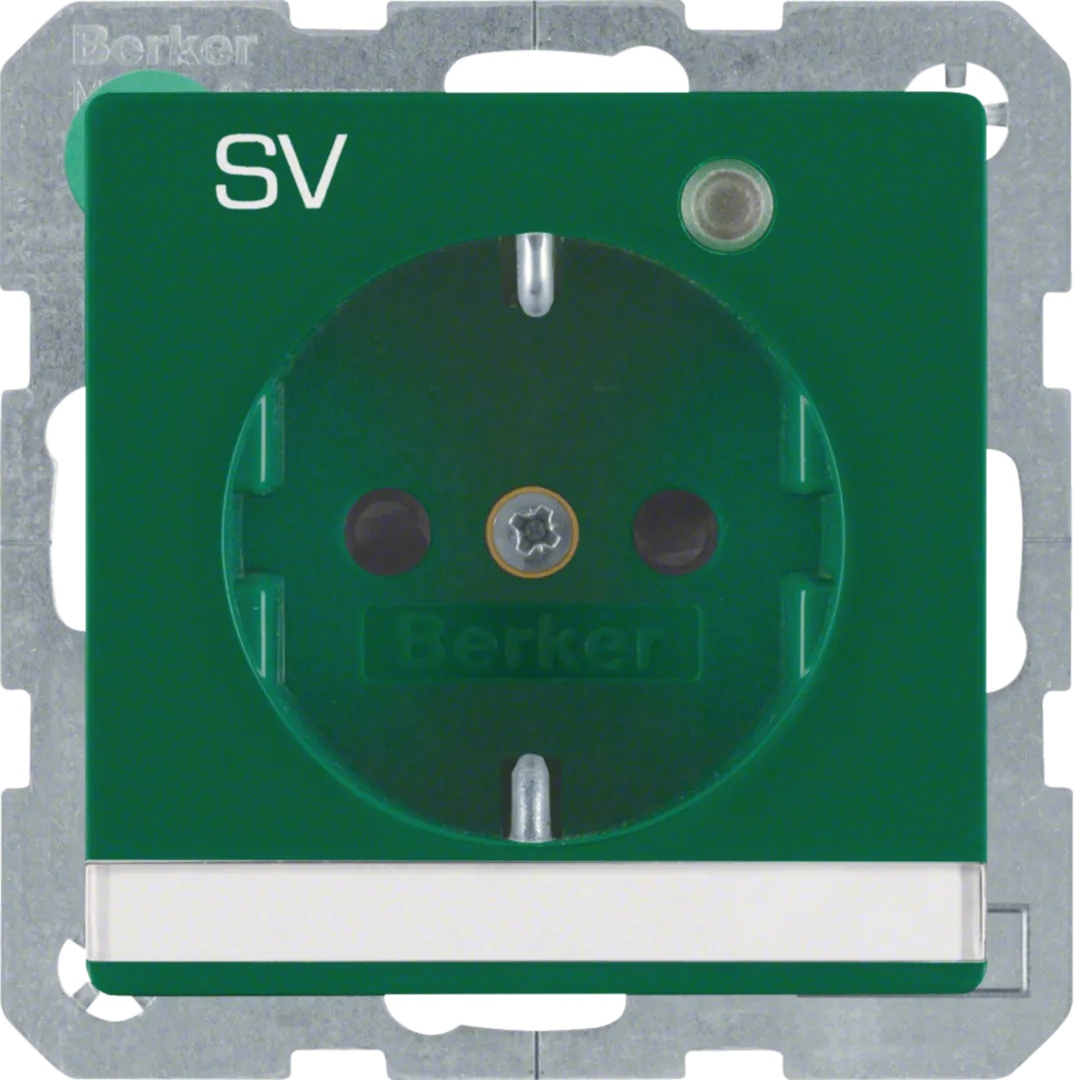 41106013 - Steckdose SCHUKO mit Kontroll-LED, BSF u. erh.BS Q.x grün, samt