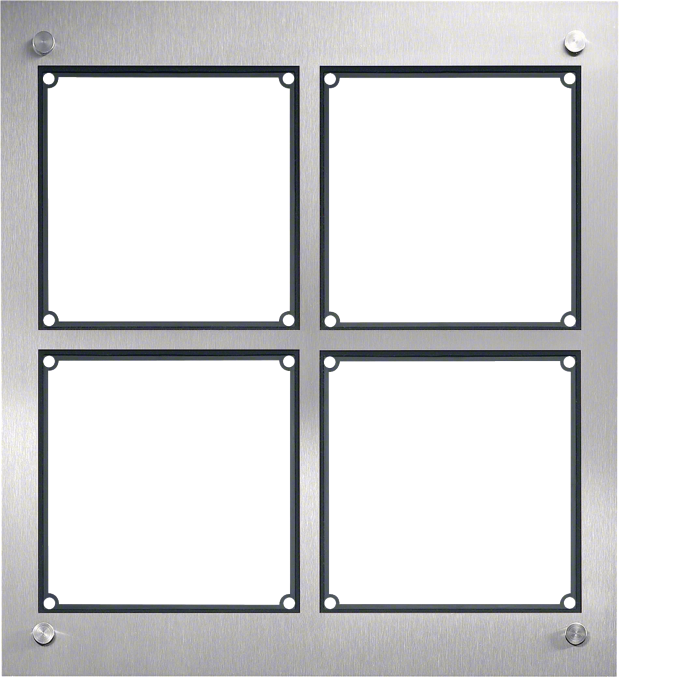 FMU-4/2EM Rahmen 4/2 mit Gehäuse UP Edelstahl matt MODESTA