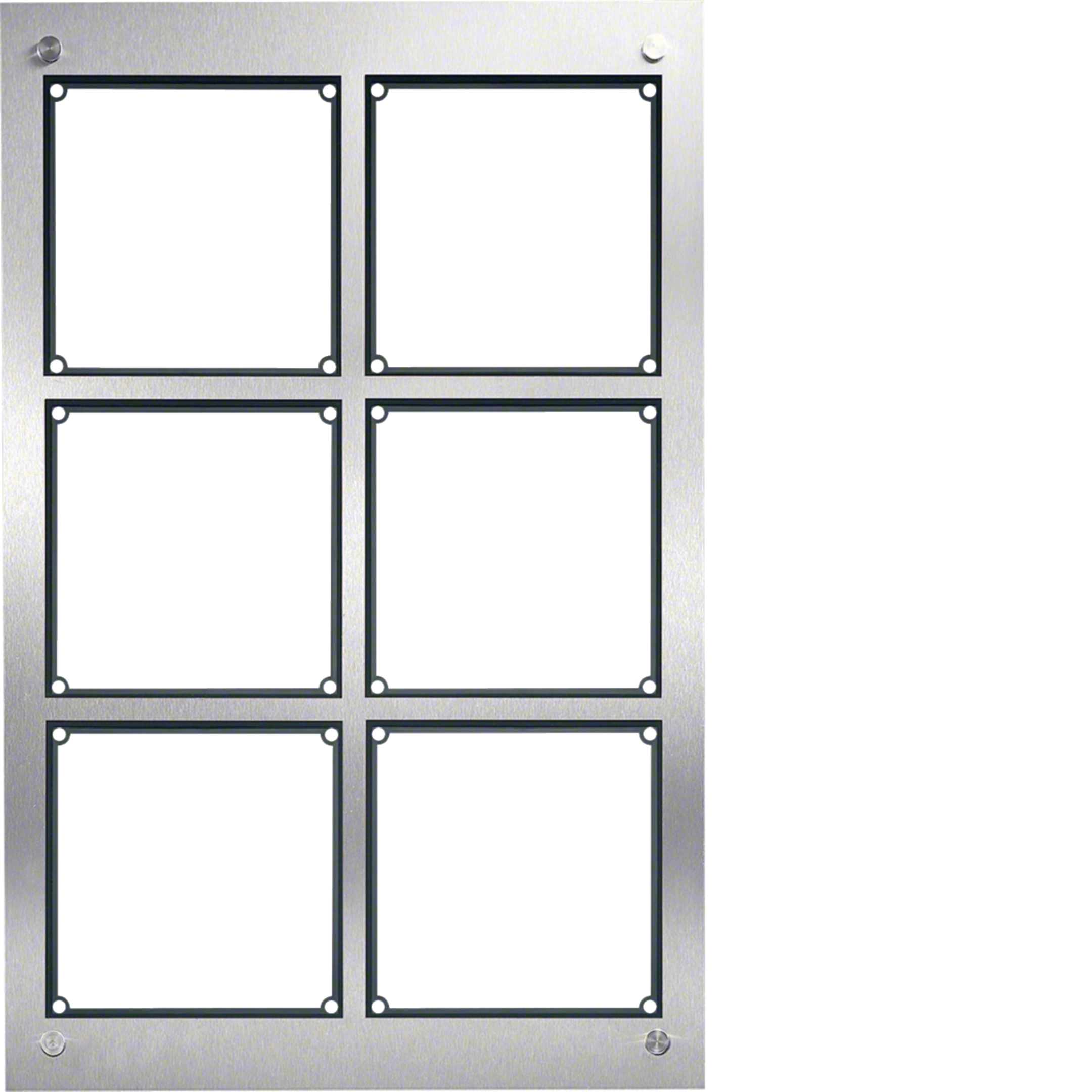 FMU-6/2EM Rahmen 6/2 mit Gehäuse UP Edelstahl matt MODESTA