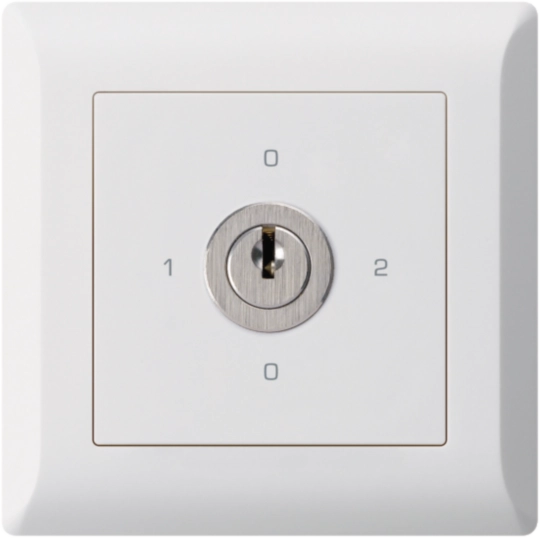 WH25184500C - UP-Drehschalter kallysto.line 2/1L weiss mit Schloss Kaba 8